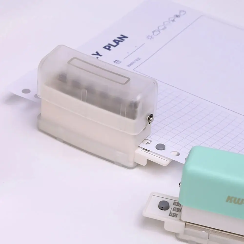 Loose Leaf Bind Hole Puncher A4 A5 B5 6-hole Paper Puncher Precise with Chip Box Round Hole Puncher Paper Binding