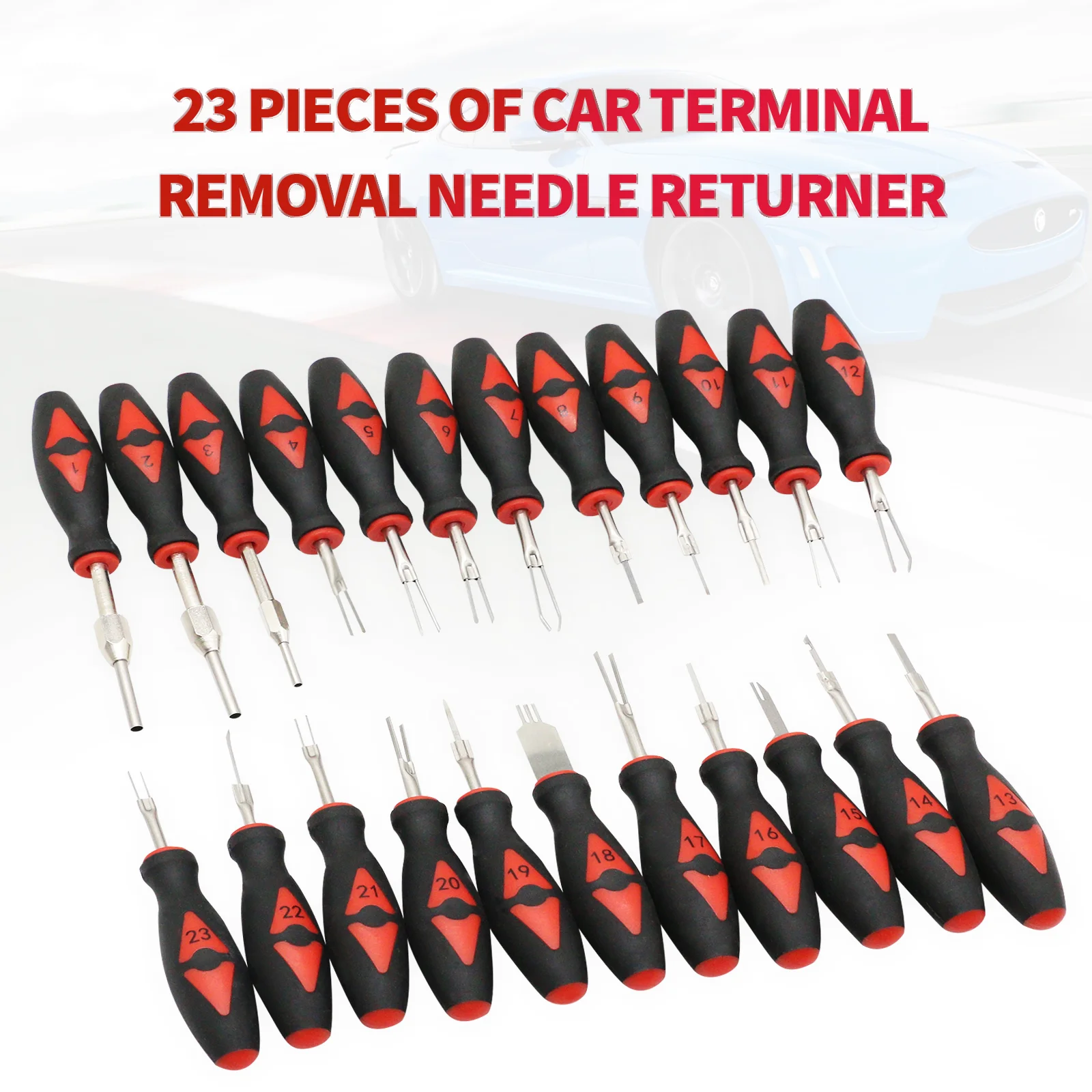 23 pieces of car terminal disassembly tool kit, car crimping connector, needle puller, rubber handle disassembly manual tool