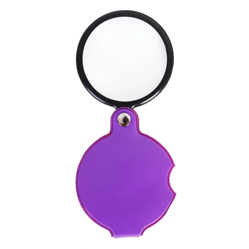 50/60 مللي متر عدسة مكبرة صغيرة 8X حافظة جلدية مطوية المحمولة المحمولة قراءة صحيفة مجوهرات هدية عدسة زجاجية واحدة المكبر #3