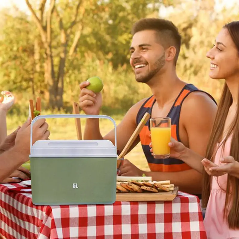 

Изолированный контейнер для еды, контейнер для льда, контейнер для еды 5 л, портативный уличный изоляционный контейнер для кемпинга, отдыха на пляже