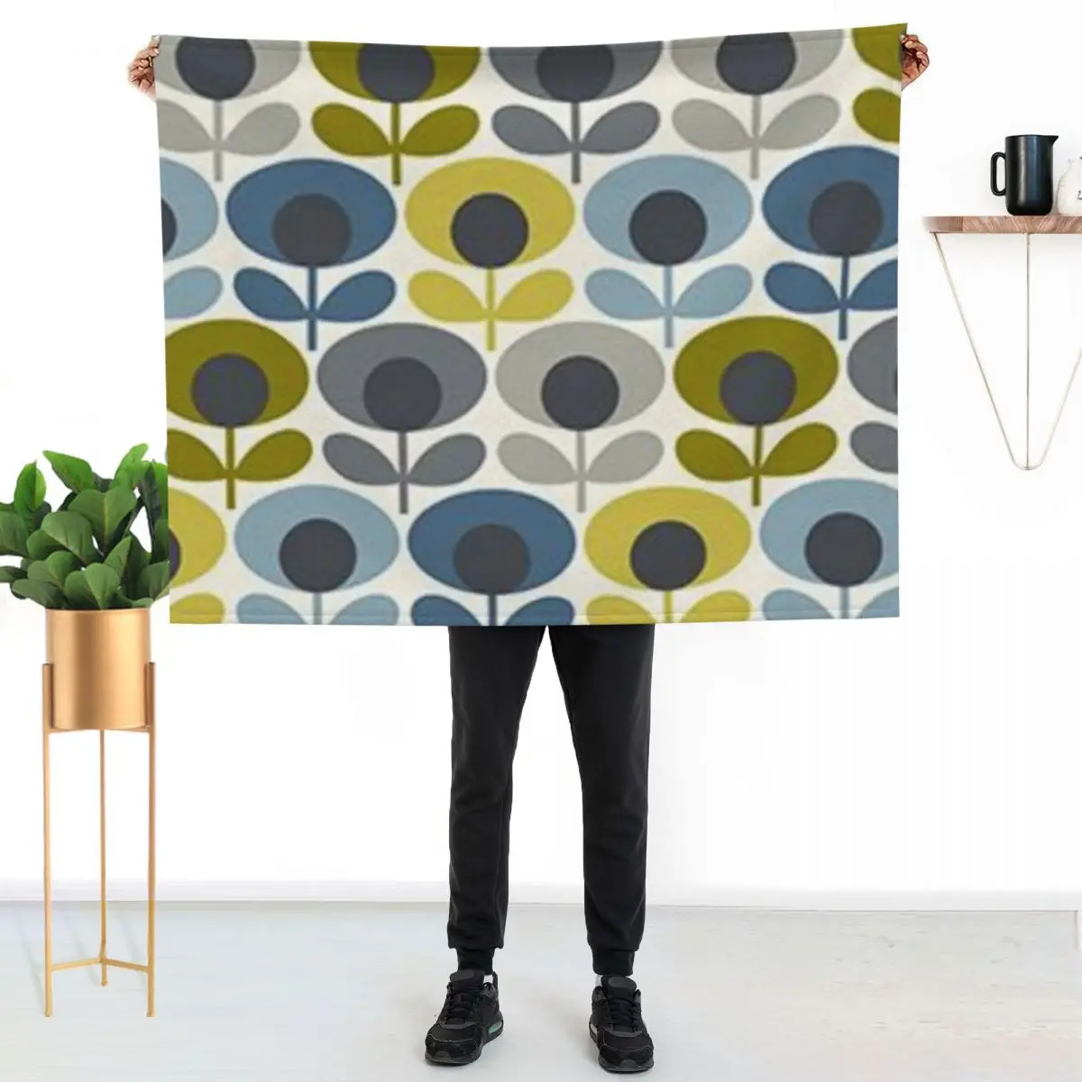 

Orla Kiely Floral Throw Blanket Stylish Decor Blanket Gift for Friends Roommate