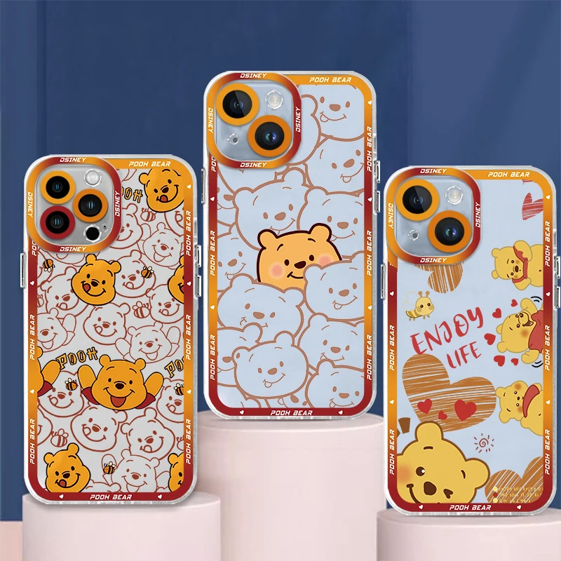 Clear Phone Case For Samsung Galaxy A55 A54 A53 A52 A12 A32 A71 A51 A33 A34 A25 A21s A14 A13 A15 A23 A50 Disney Pooh Bear Lotso