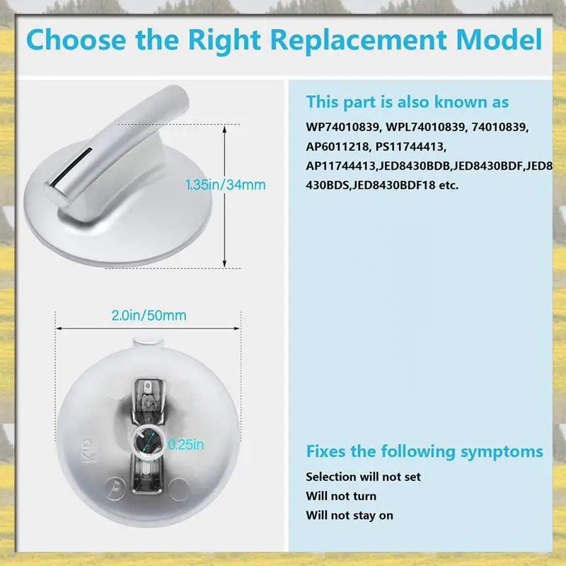 

Hot Sale 4-Pack 74010839 Surface Burner Knob Replacement For Jenn Air Stove/Stove - Replaces WP74010839, 7737P372-60