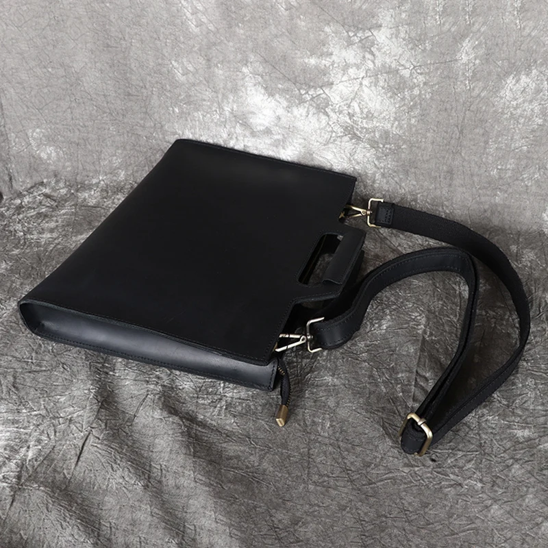 Elin Horse-Sac à main en cuir véritable pour homme, étui à bombes en cuir de vachette, pochette pour ordinateur portable de bureau, document d'entreprise lancé