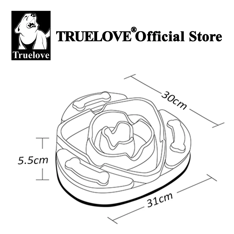 Truelove Pet Dog Slow Feeder High Quality Durable Non Slip Eco-friendly Plastic Protect Cat Dog Cervical Spine Food Bowl TLT2602