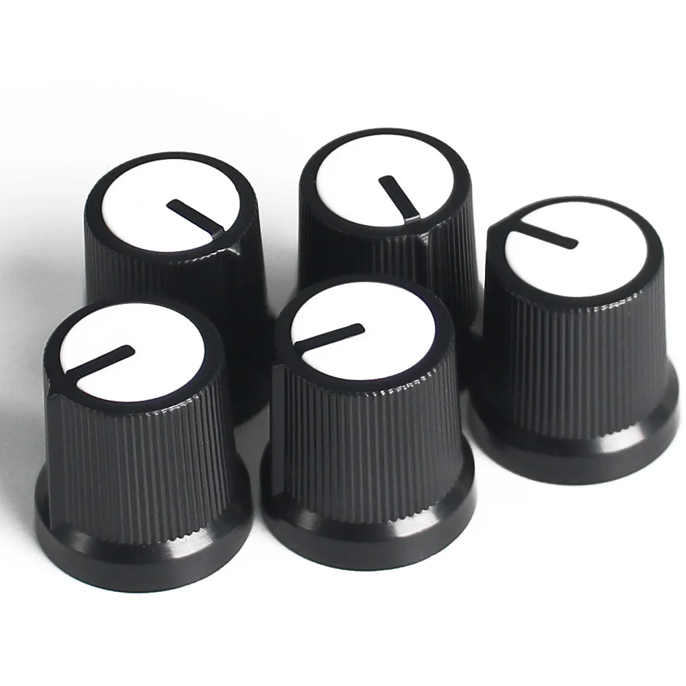 5PCS WH148 Potentiometer ลูกบิดหมวก AG3 15X15มม.สีขาวลูกบิดพลาสติก Plum Handle