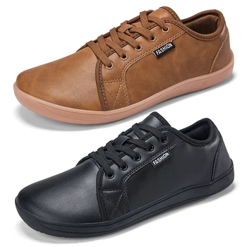 Minimalistische Schuhe für Männer und Frauen, breite Zehen, Drop-Schuhe, lässiges Kunstleder, leichte Wanderschuhe, Barfuß-Fitnessschuh für den Innenbereich