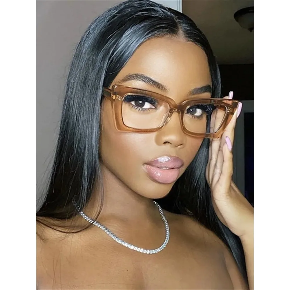 

NEW Fashion Transparent Anti-Blue Light Eyeglasses Personality Unisex Eyewear Retro Spectacles Oversize Frame Clear Lens Glasses
