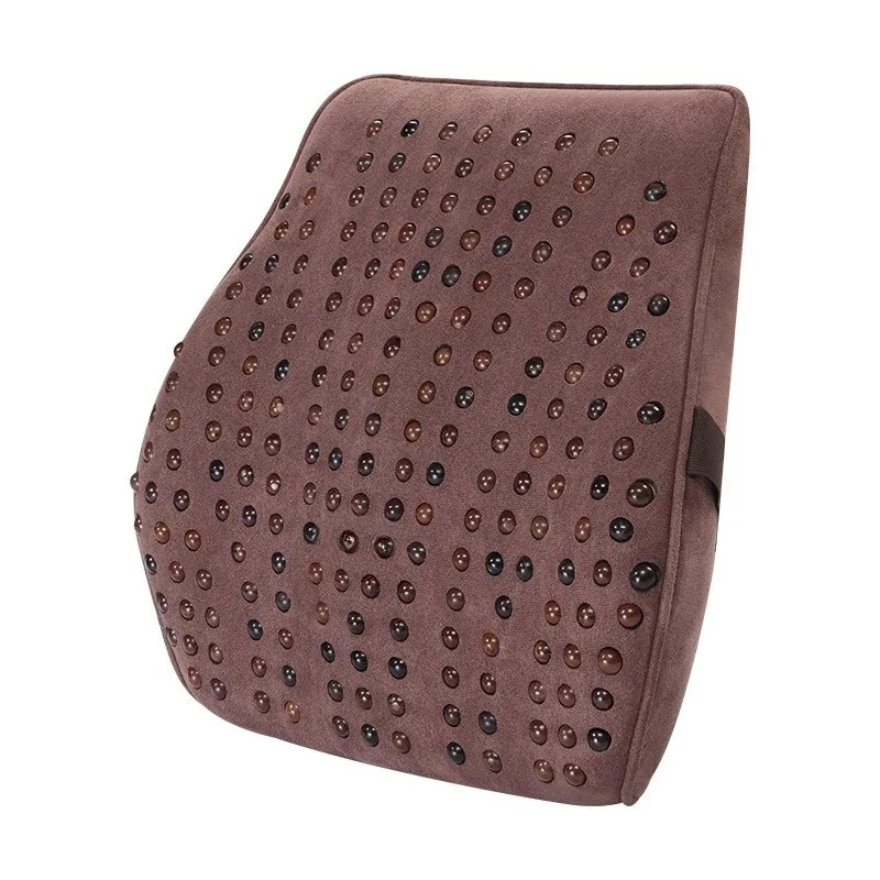 Summer Smart Bodhi Bead Car Lumbar Support Cushion Massage Waist Pillow Breathable Seat Back Pad Headrest Neck Rest