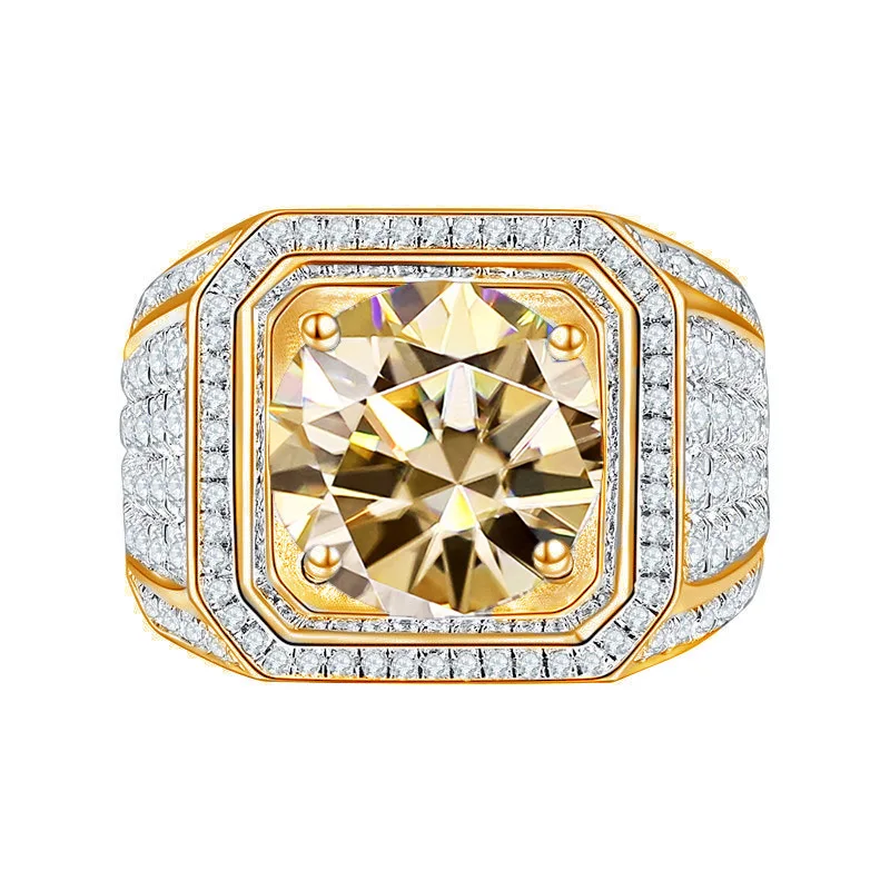 Imagem -06 - Moissanite Anéis de Ouro para Homens e Mulheres S925 Prata Pedras Preciosas Jóias Finas Teste Diamante Passe Gra Real 16 Cores Carat