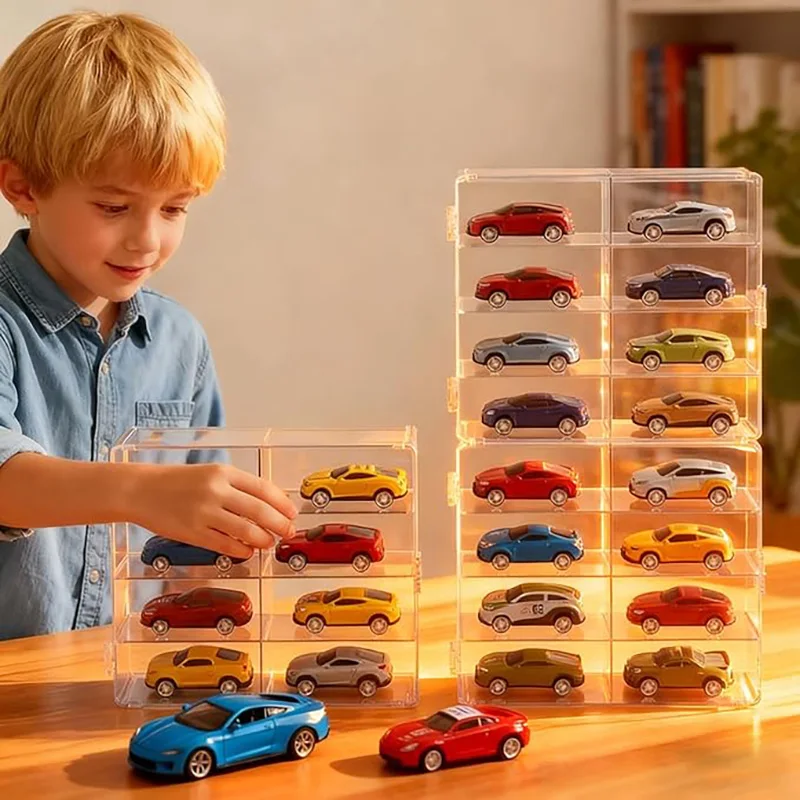 Toy Storage Box, Suitable for Hot Wheels Matchbox Cars Mini Toys Portable Box, Can Hold 8 Small Car Models