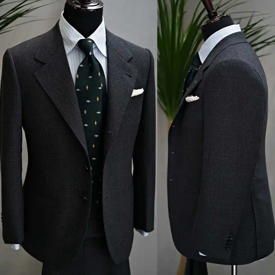 

Модные мужские костюмы-двойки: однобортные смокинги для жениха, приталенные, для официальных мероприятий и бизнеса, на заказ, большие размеры