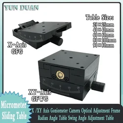 Precision X/XY Axis Stages Manual Goniometer Camera Optical Adjustment Frame Radian Angle Table Swing Angle Adjustment Table