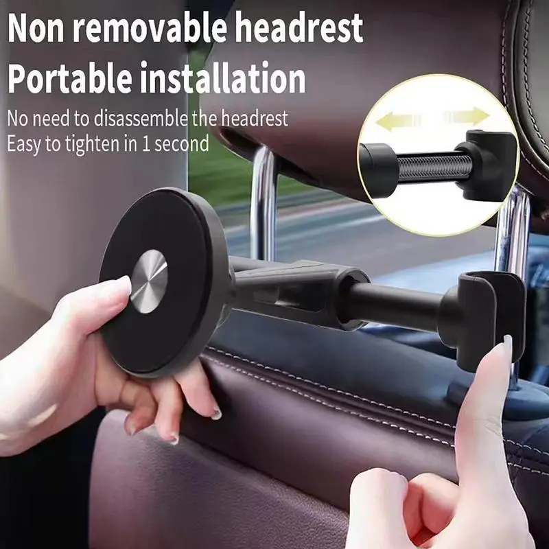 Headrest Phone Holder 360 Degree Rotation Magnetic Phone Stand Backseat Holder Multi-Functional Seat Back Hanger Car Accessories image 3