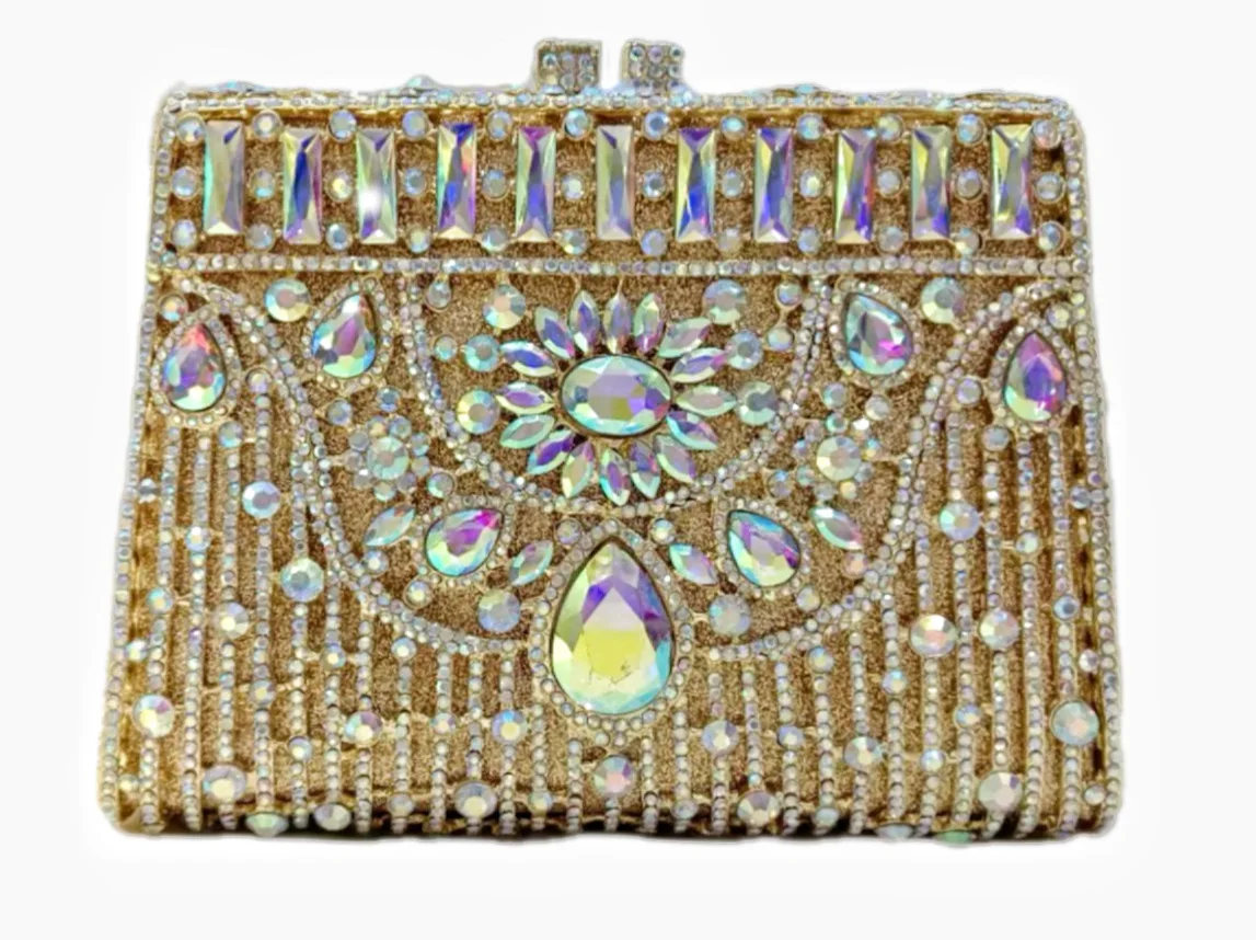 Alloy Diamond Dinner Bag High-end Banquet Heavy Industry Diamond Evening Wear Hand Crystal Bridal Pearl Embellished Handbag