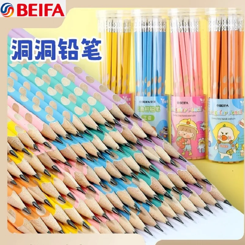 Beifa 30pc/Lot Pencil lapices HB Wooden Lead-free School Stationery 예술용품 канцелярия Triangular Hole Pencils Student Drawing