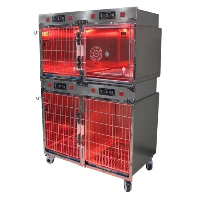 

Stainless Steel Infrared Insulated Oxygen Chamber Cage, Pet ICU Incubator Dog Cage