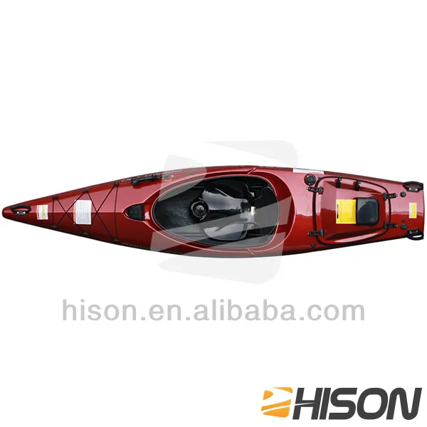 دواسة صيد بمقعد واحد كاياك للبالغين مع محرك رباعي الأشواط ومجداف من الألياف الزجاجية هيكل من مادة البولي ايثيلين وLLDPE بطول 4 أمتار #6