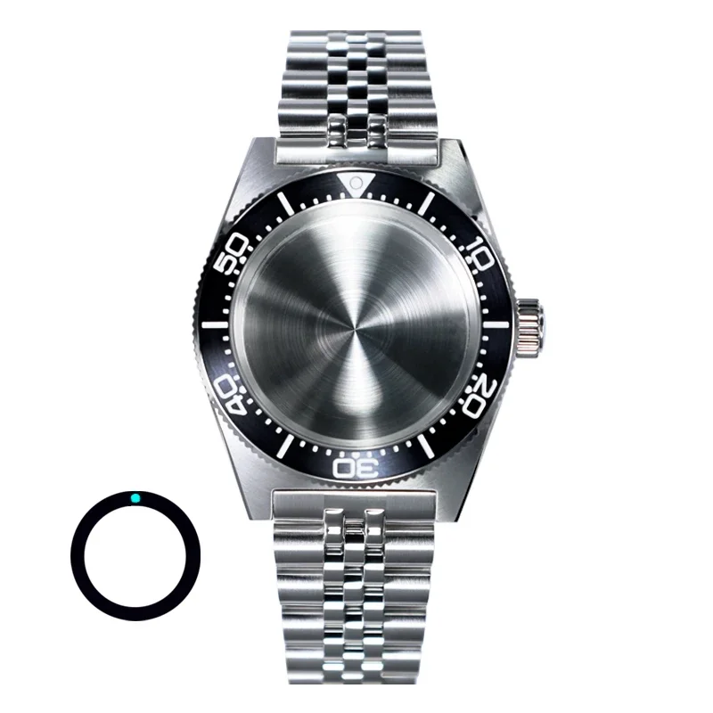 RIMALTI 40mm Watch Case Jubilee Bracelet Stainless Steel  Sapphire Glass AR Coatingfor NH35  38*30.5mm Bezel Ceramic