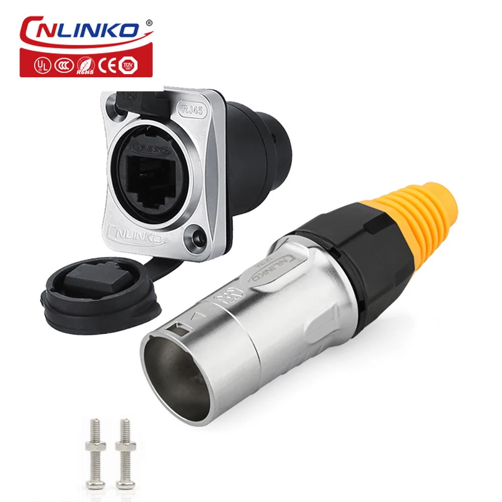 CNLINKO UL/TUV 8 Pin Outdoor RJ45 Cable Ethernet Plug Socket Connector Weatherproof IP65 Jack Signal Connector Favorable Price