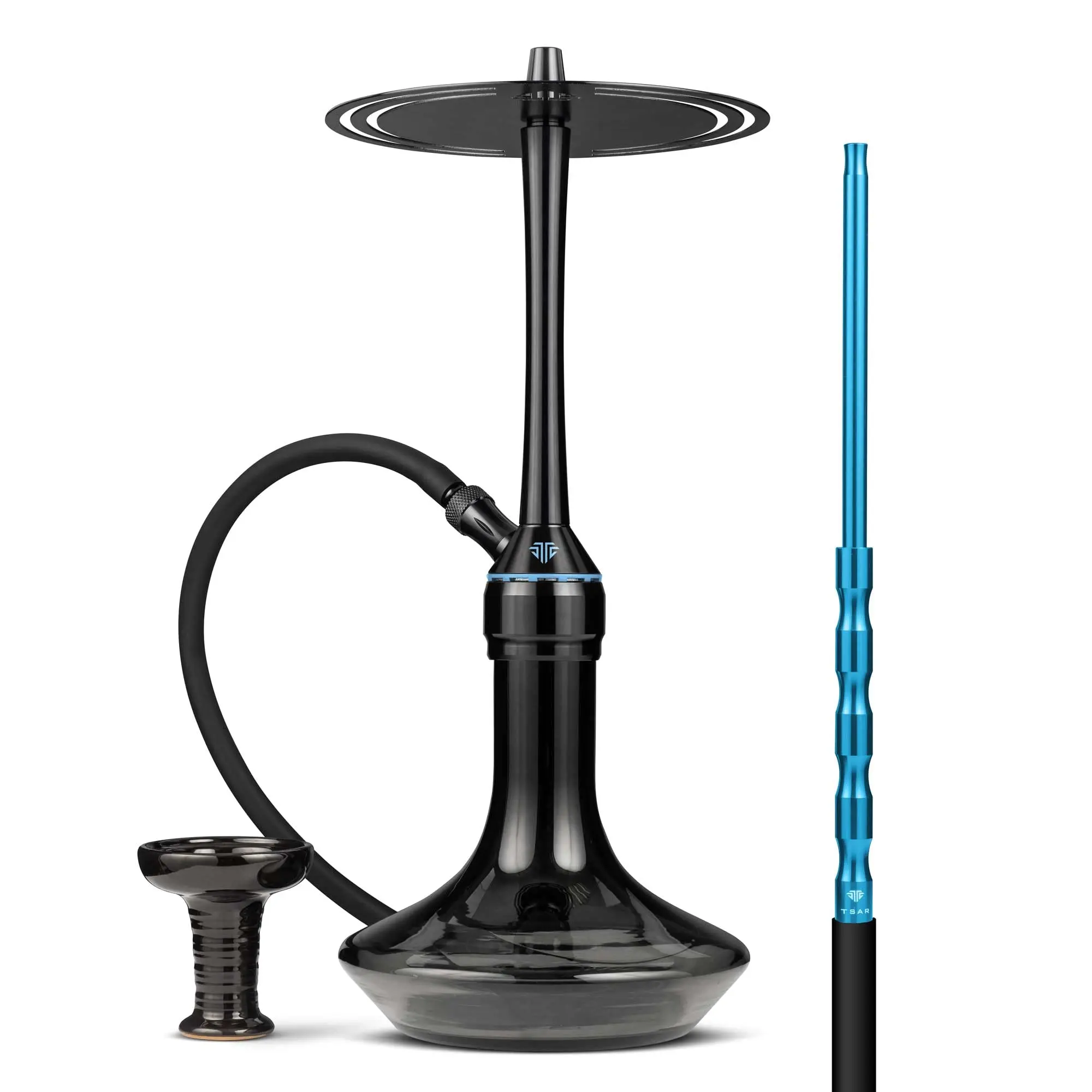 

TSAR Hookah H-One Large Aluminum Shisha Hookah Set with Glass Base