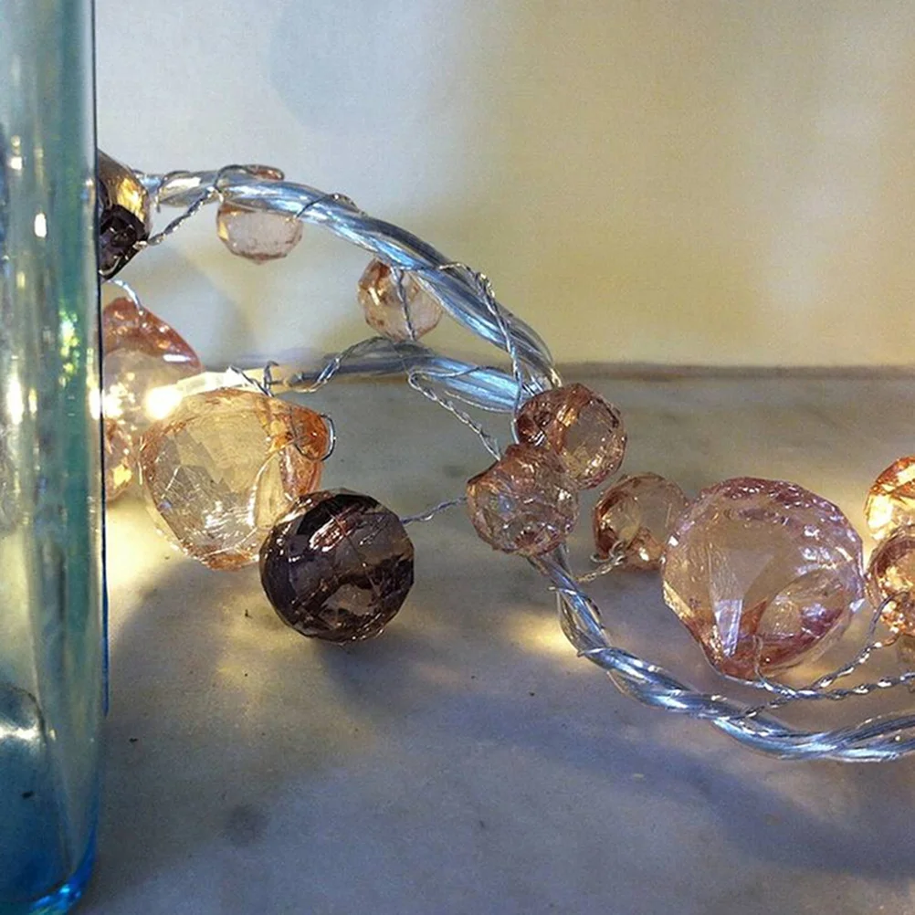 2 قطعة كريستال مطرز مصباح ليد سلسلة 1.5 متر رومانسية الزفاف غرفة نوم غرفة المعيشة الديكور مصباح الليل تعمل الجنية #4