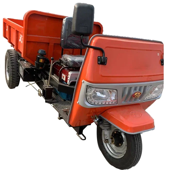 Three Wheel Diesel Motorcycle Cargo Motorized Tricycle with Four-cylinder Engine tipper cargo tricycle