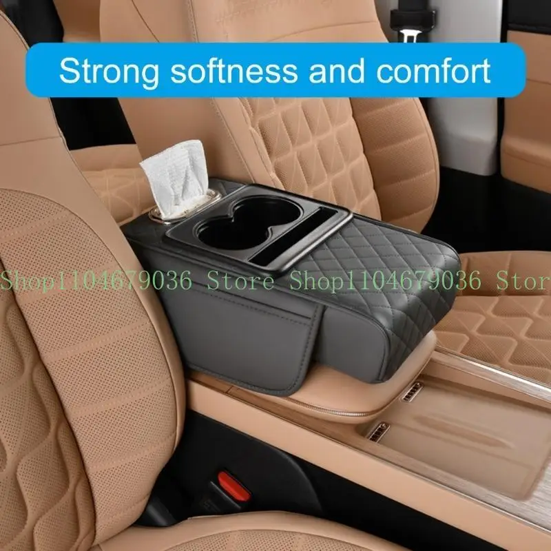 

652F Universal Car Armrest Height Increase Pad Leather Exterior Pad Car Armrest Height for Enhances Drives Comfort