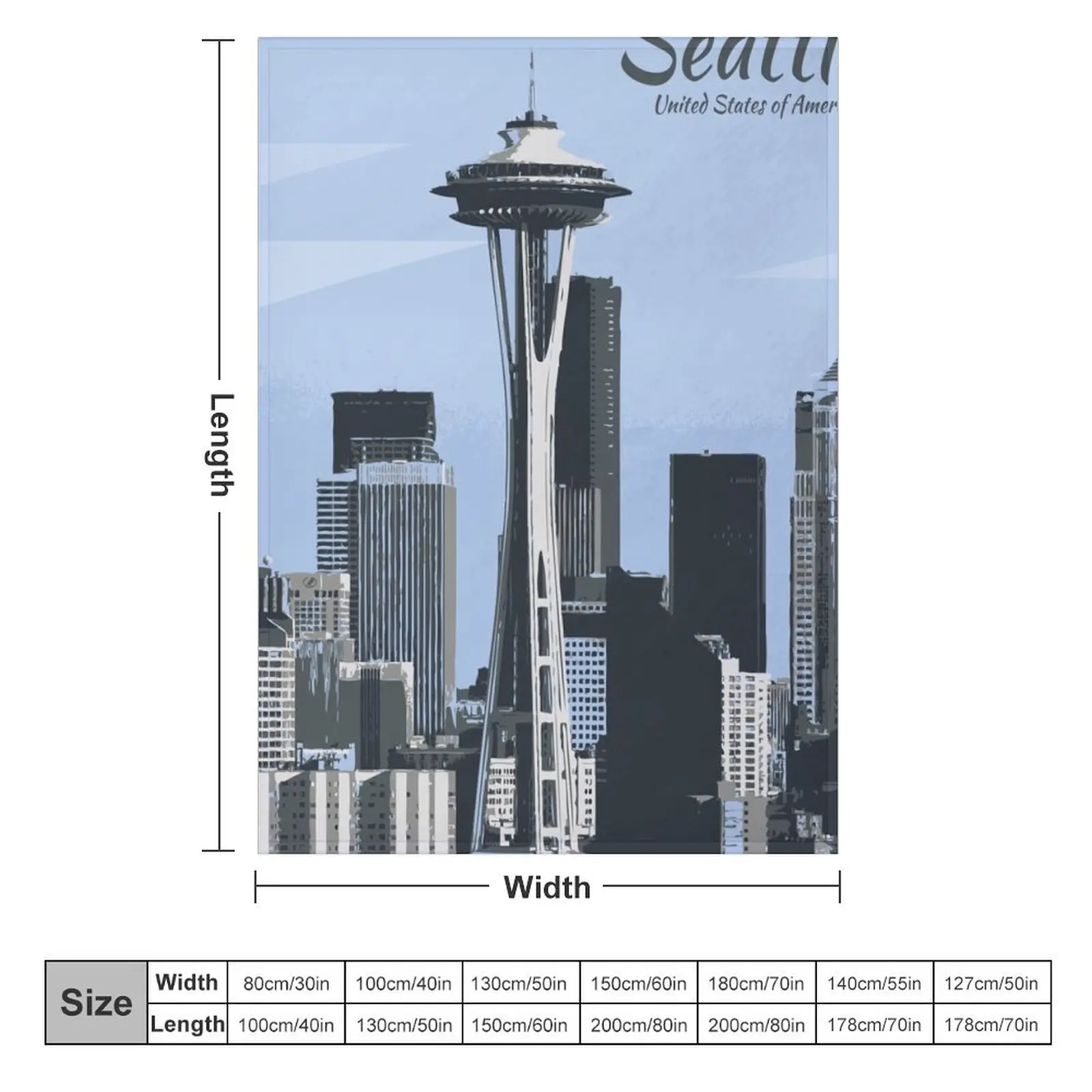 Seattle Space Needle United States Throw Blanket for sofa Kid'S Blankets