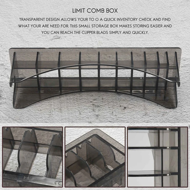 Base Storage Box para WAHL Hair Clipper, Trimmer Limit Comb, Guia Comb, Barber Tool, Guia Combs
