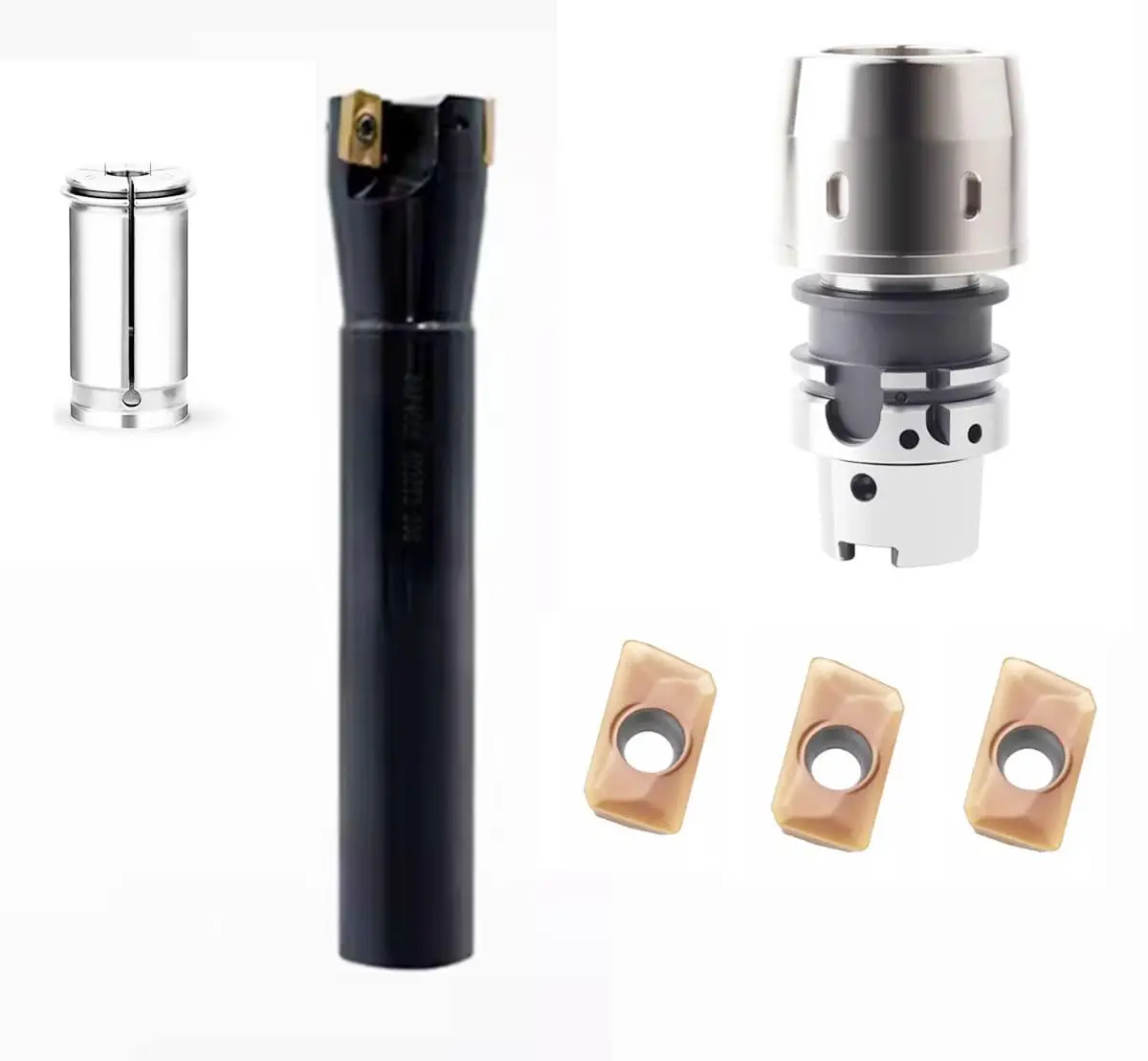 HSK63A C32 Strong Milling Tool Holder Set 120mm 25mm Milling Diameter 25mm Clamp 2 Edges 20pcs APMT1604 Blades