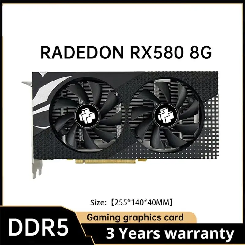 To AMD Radeon RX580 8G Graphics Card GDDR5 Memory 256Bit Gaming Card HDMI-compatible DP Interface for Desktop Computer