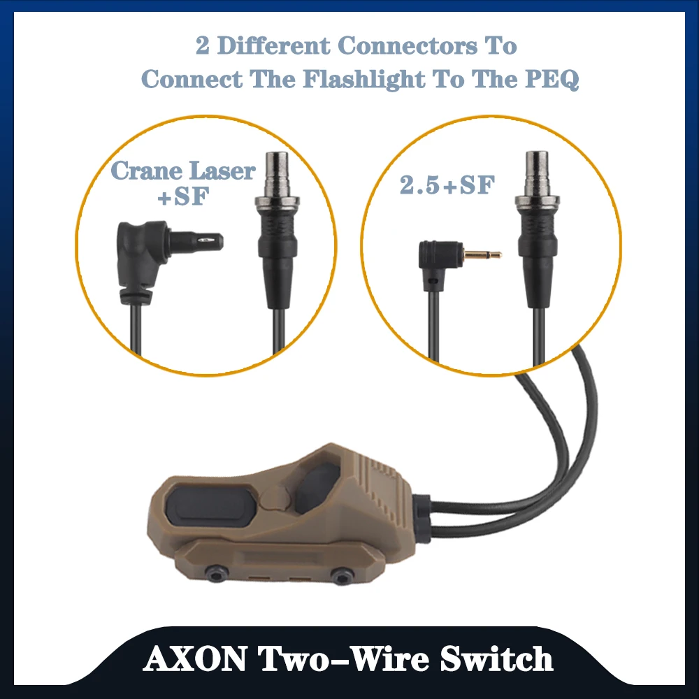 

AXON Remote In-Line Dual Function Pressure Switch Hunting&Scout Tactical Flashlight PEQ NGAL Laser Pushbutton SF/2.5/Crane Plug