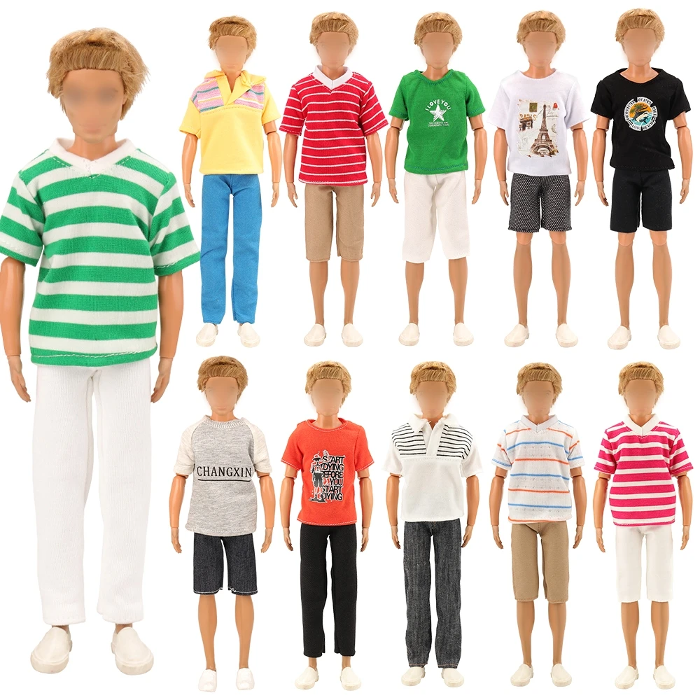 

Barwa 3 pcs set 5.4 Inch For Boy Doll Clothes Handmade Casual loose fitting POLO shirt top for 4-6 Inch Mini Doll Clothes