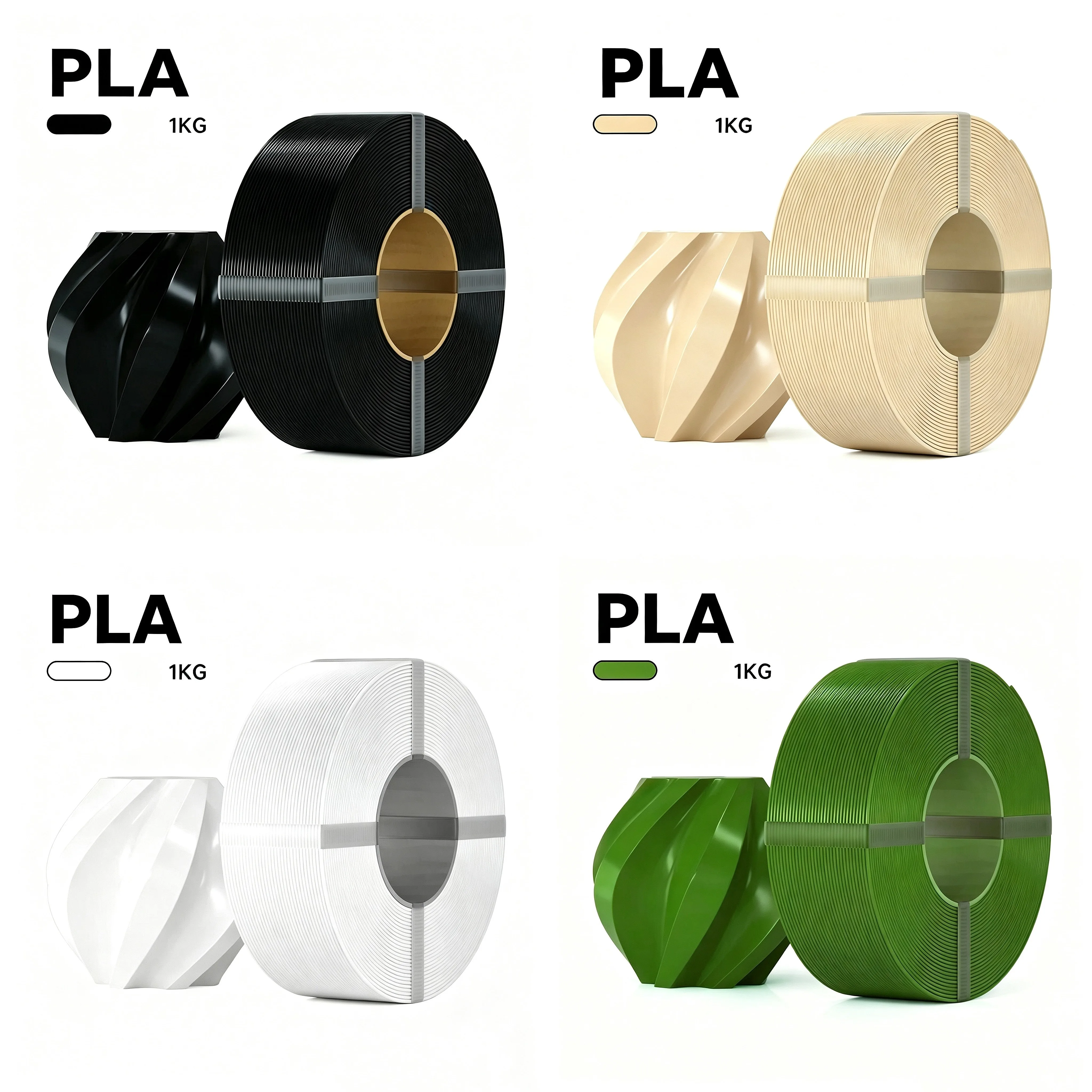 OEM ODM Available Easy Print 3D Printer Filament PLA 1.75mm 1kg No Spool