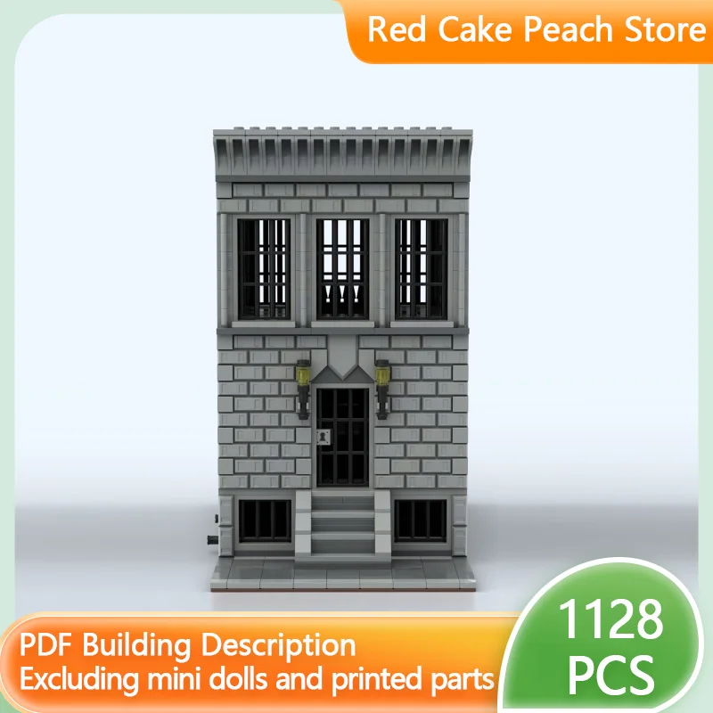 

City Street View Model MOC Building Bricks Old-Fashioned Jailhouse Modular Technology Children Holiday Gifts Assemble Toys Suit