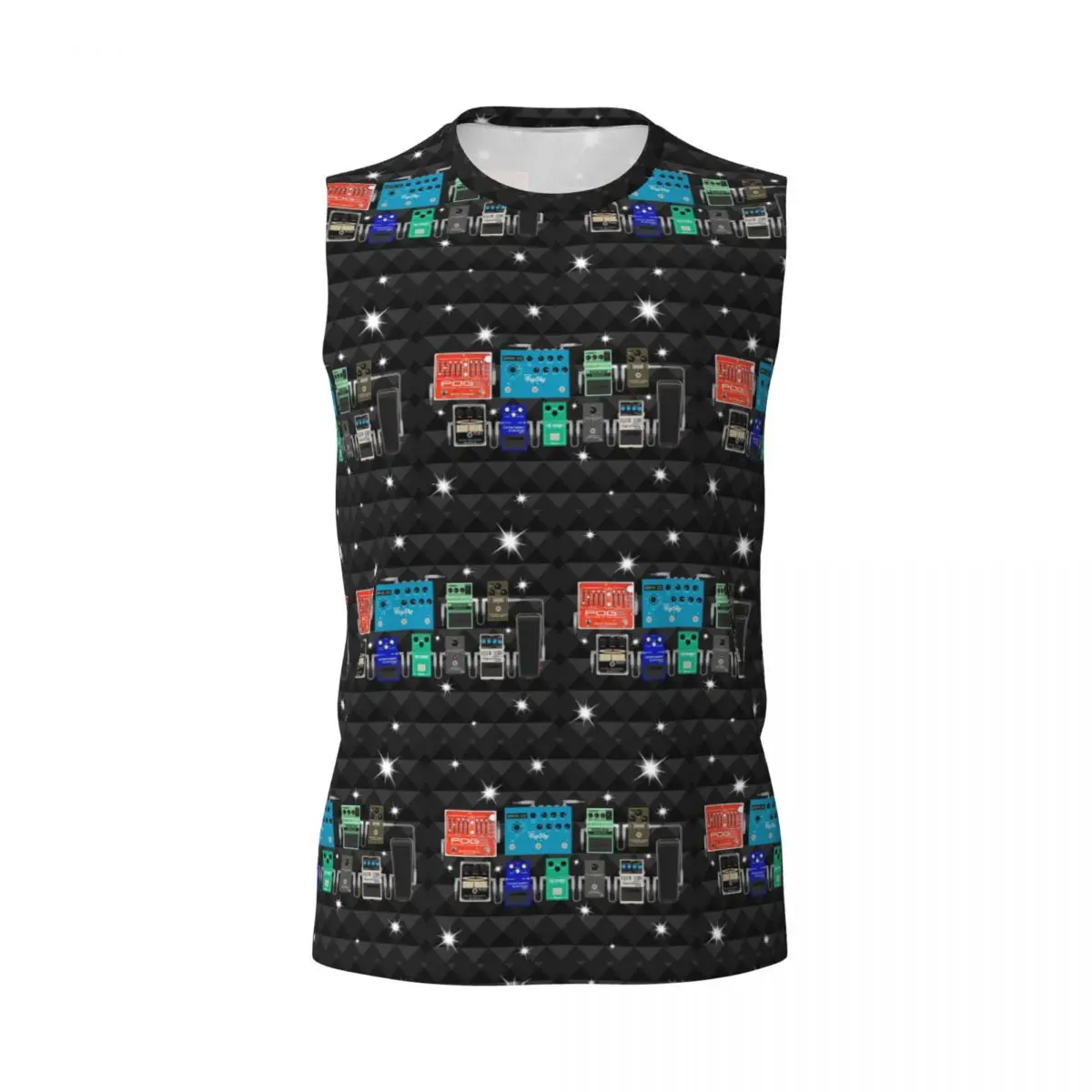 Pedalboard Of The Starz Men Printed Sleeveless T-shirt Casual Hip Hop Street Style Beach Holiday Tank Tops
