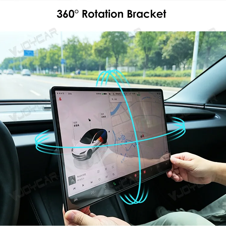 Vjoycar 2026 Newest Screen Rotation Bracket for Tesla Model 3 Y 3 Highland Y Juniper YL 4-Direction Adjustment Rotating Holder