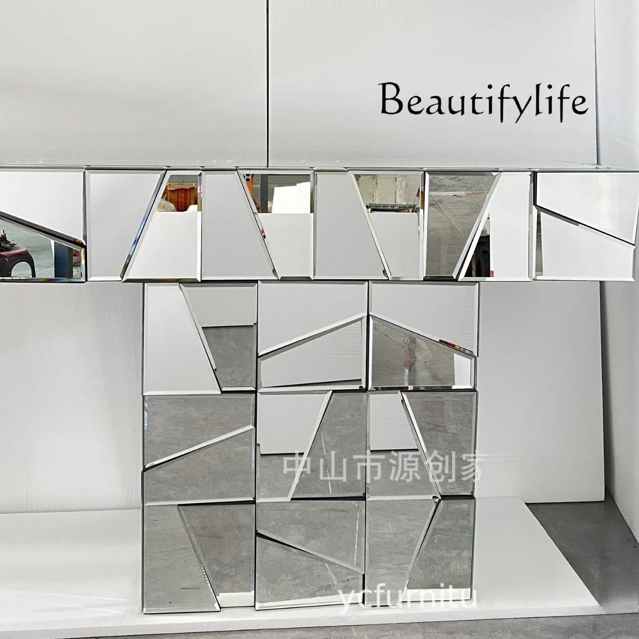 X36 Modern Simple Mirror Furniture, Entrance Table, Entrance Platform, European-style Strip Case Partition, View Platform Mirror