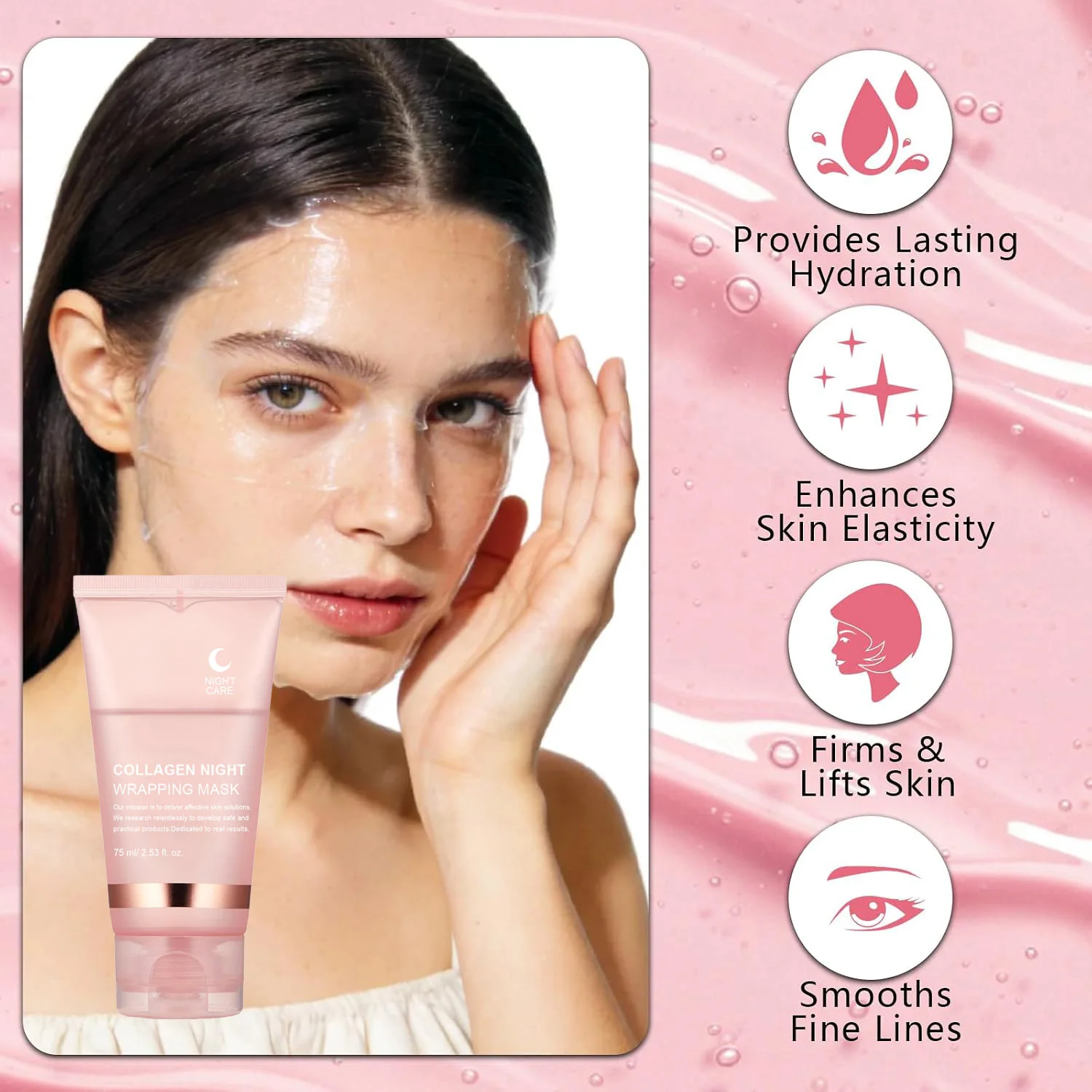 Lachs-Kollagen-Gelee-Creme Peel-Off-Maske PDRN DNA Über-Nacht-Gesichtsmaske zur Elastizitätssteigerung und Hautverfeinerung Koreanische Hautpflege – Detail 1