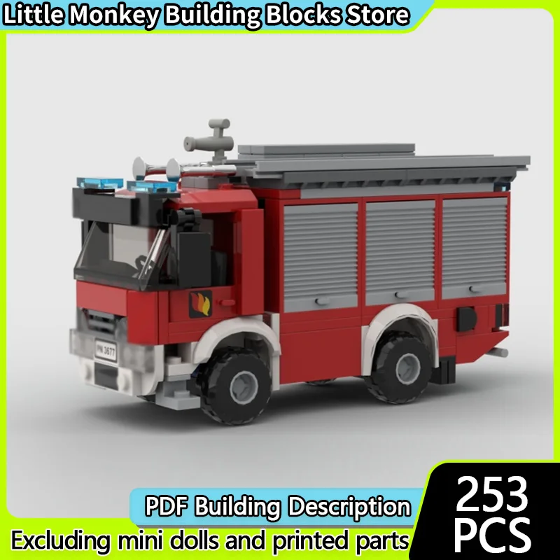 

Urban Rescue Vehicles Model MOC Building Bricks City Fire Tender Modular Technology Children Holiday Gifts Assemble Toys Suit
