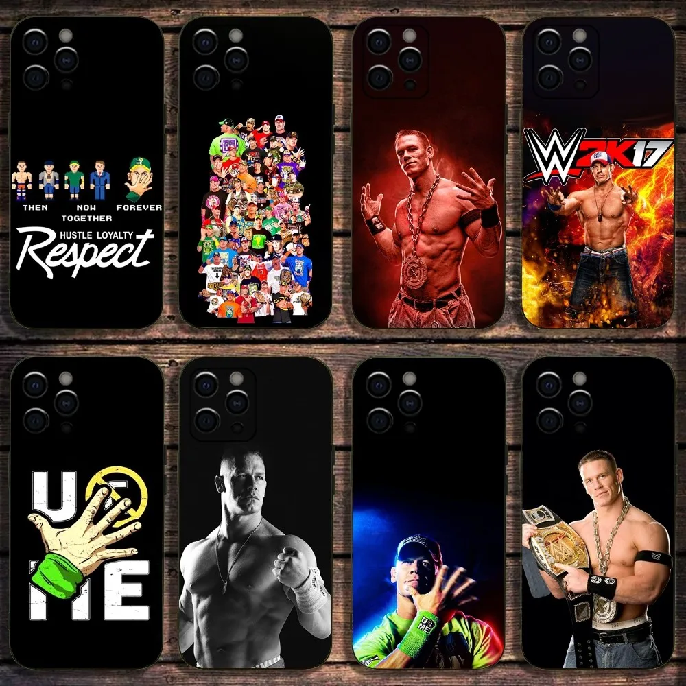 Wrestling Star J-John Cena Phone Case For Apple iPhone 15,14,13,12,11,Pro,X,XS,Max,XR,Plus,Mini Soft Black Cover