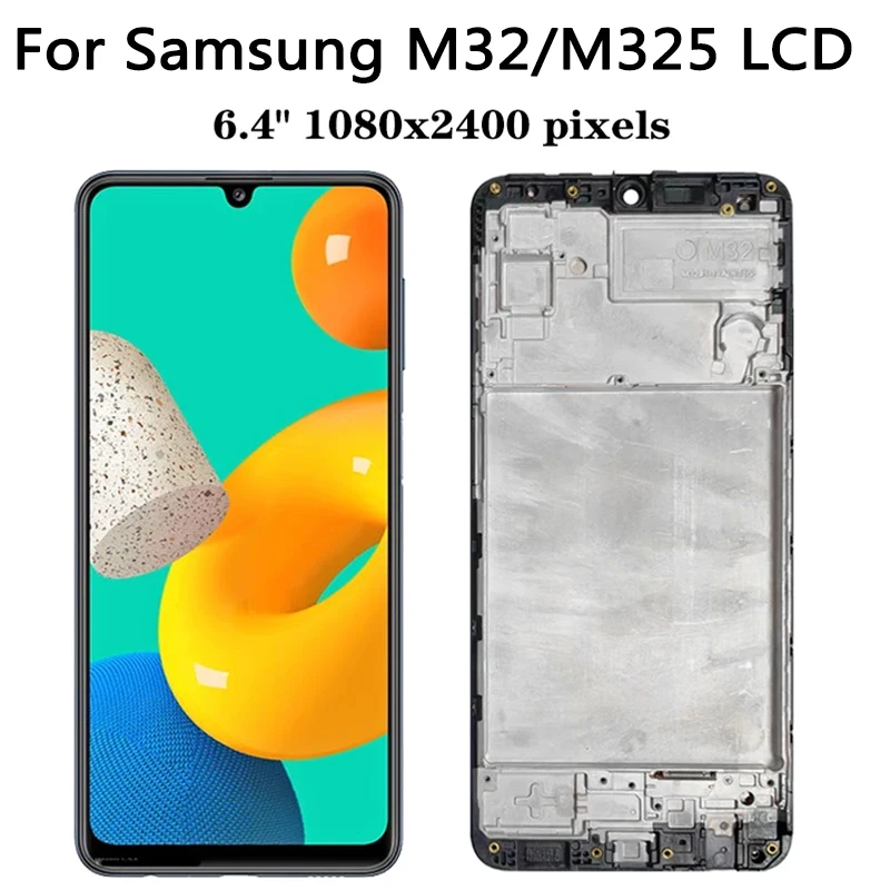 6.4\'\' Super AMOLED Display for Samsung  M32 M325F M325F/DS M325 LCD Touch Screen Digitizer Assembly for Samsung M32 LCD