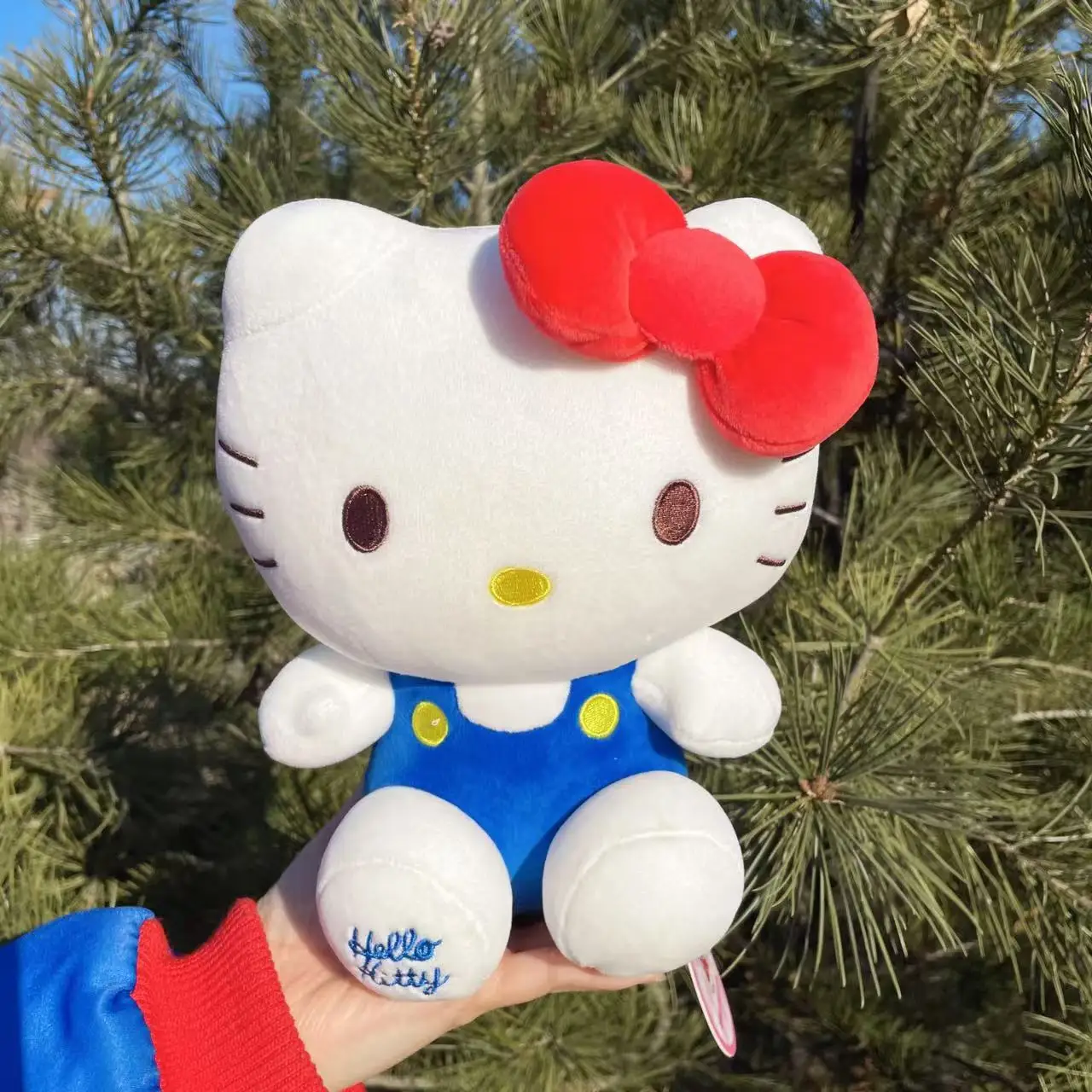 คลาสสิกสีฟ้าHello Kittyตุ๊กตาพวงกุญแจตุ๊กตาตุ๊กตาสัตว์ตุ๊กตาของเล่นเด็กกระเป๋าเป้สะพายหลังHangingsของขวัญวันเกิดคริสต์มาส