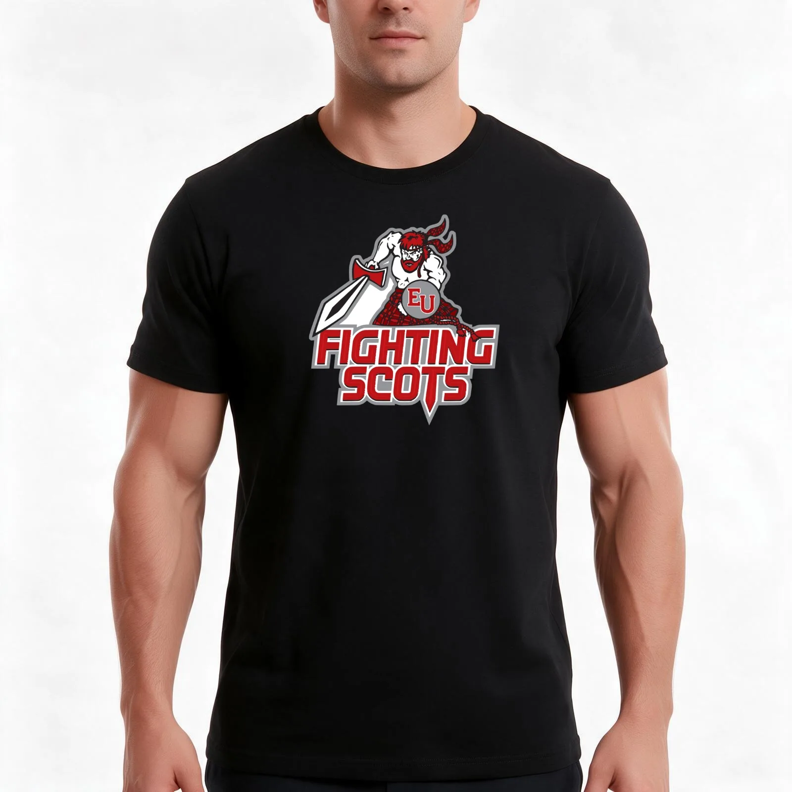 new Edinboro-Fighting Scots T-Shirt, Summer Casual Cotton Tee, Oversized Streetwear Tops, Vintage Graphic Print, 100% Cotton