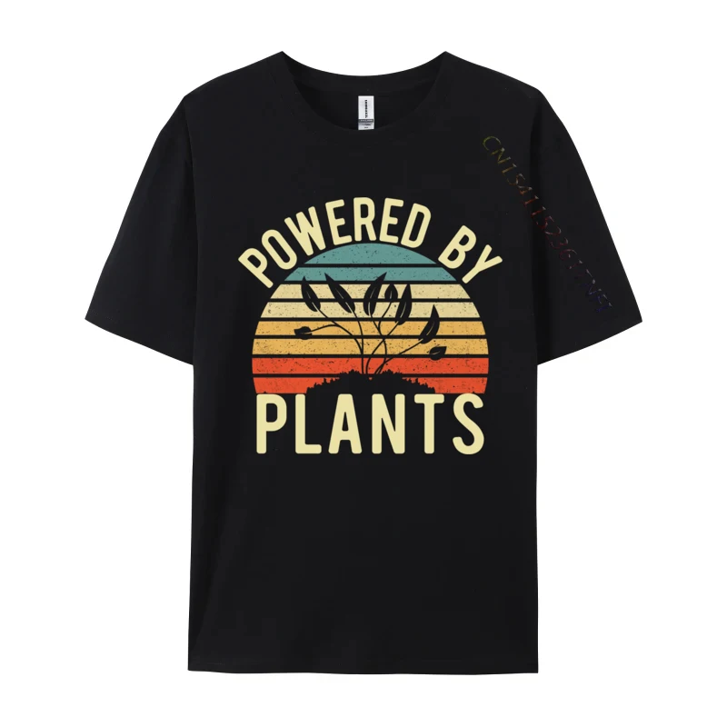 

Vintage Powered Plants Vegetarian Vegan Workout Design O-Neck T-Shirt Autumn Tops Shirt 2024 Popular Cotton Leisure