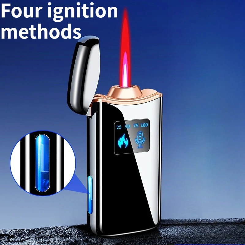 Intelligent Voice Controlled Induction Windproof Inflatable Lighter with High Aesthetic Value USB Charging Cigarette Lighter