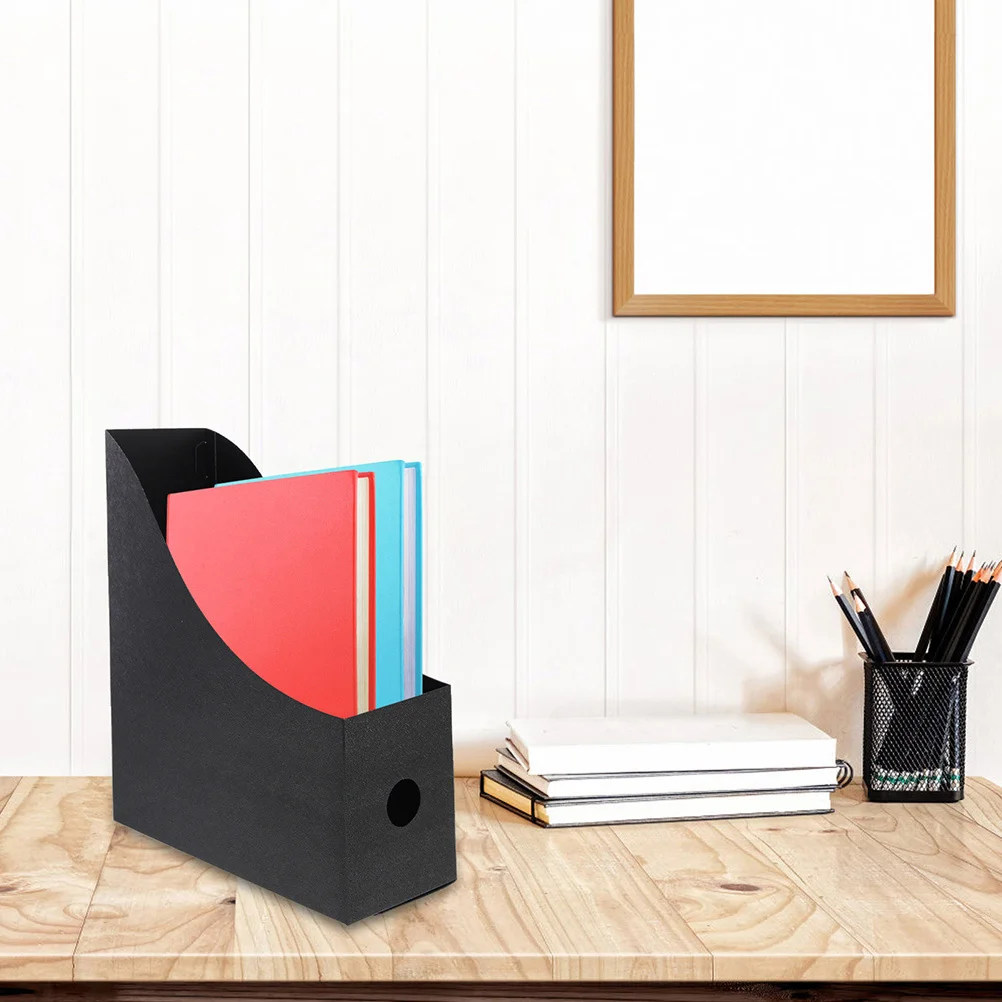 3 Pcs File Storage Box Folder Holder Office Bookshelf Shelves Rack for Desk Organizer Pp Magazine Student Use Desktop