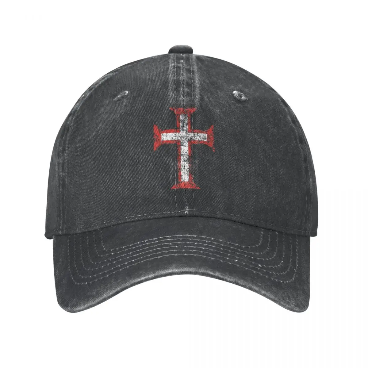 Gorra de béisbol de la Orden de Cristo para hombre, sombrero clásico de la Cruz templaria cristiana de Portugal, Caballero erosionado, gorras de mezclilla desgastadas