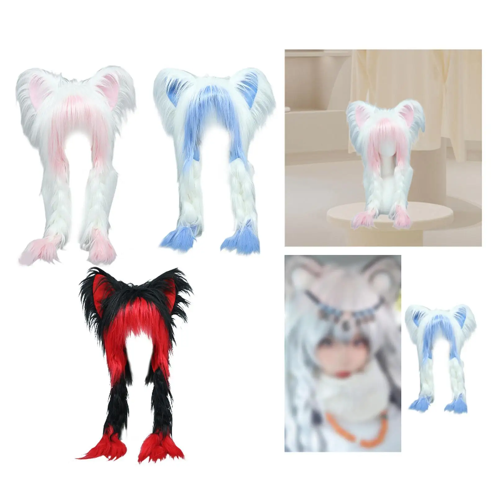

Anime Cosplay Hat Novelty Headdress Animal Hood for Men Women Head Accessories